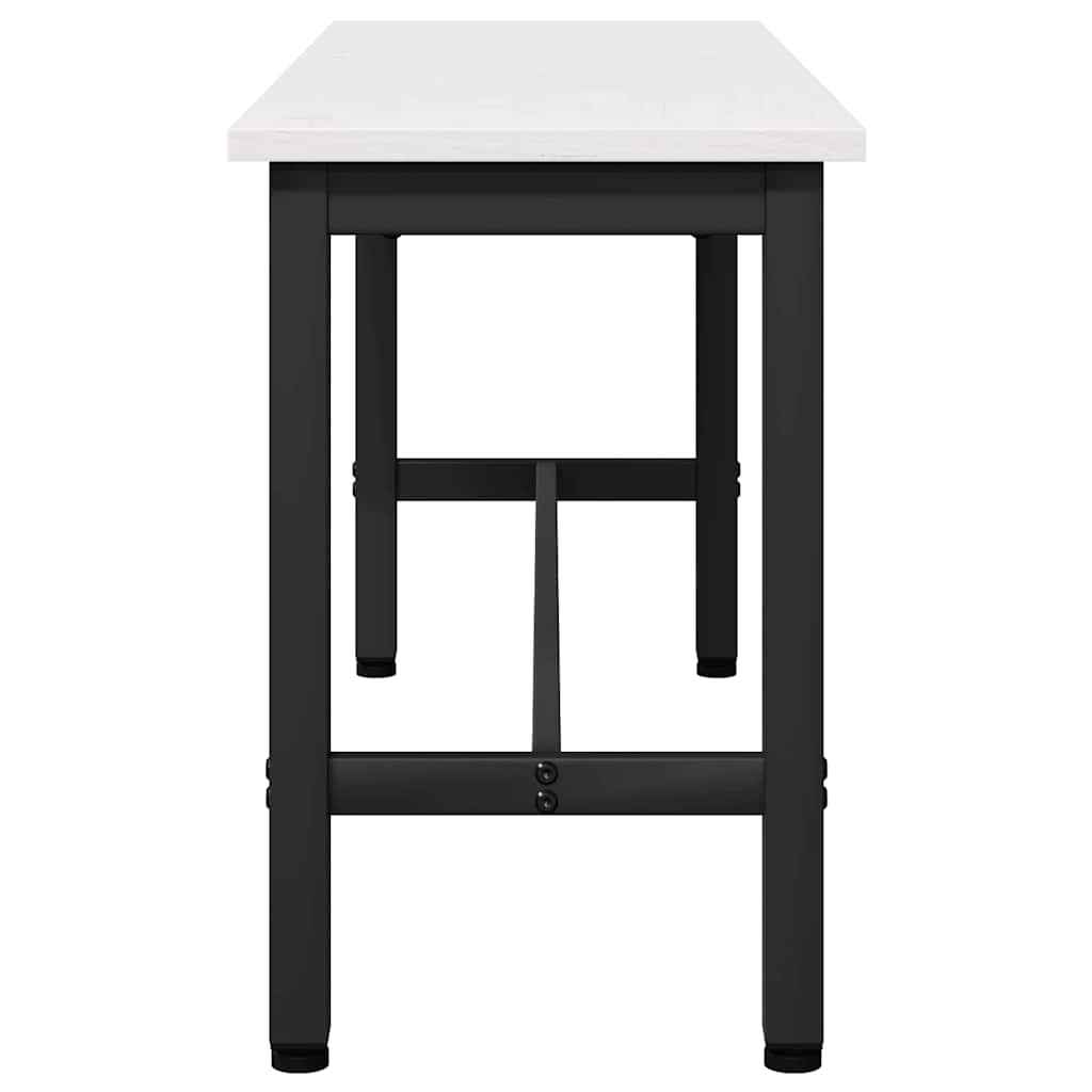 Étkező pad 2 pcs fehér 100 x 32,5 x 49 cm tömör fenyőfa