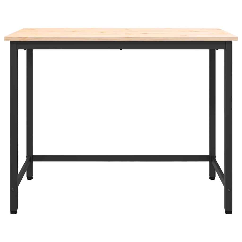 Asztal természetes 100 x 50 x 77 cm műszaki fa és acél