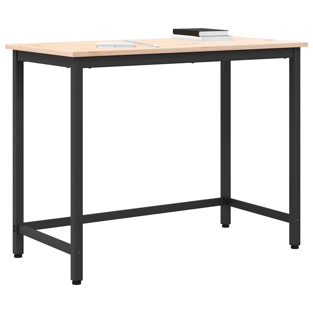 Asztal természetes 100 x 50 x 77 cm műszaki fa és acél