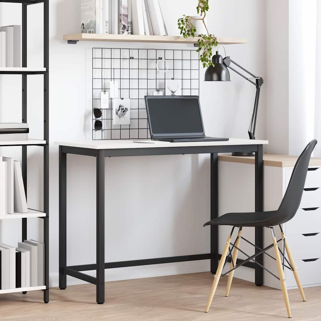 Asztal fehér 100 x 50 x 77 cm műszaki fa és acél