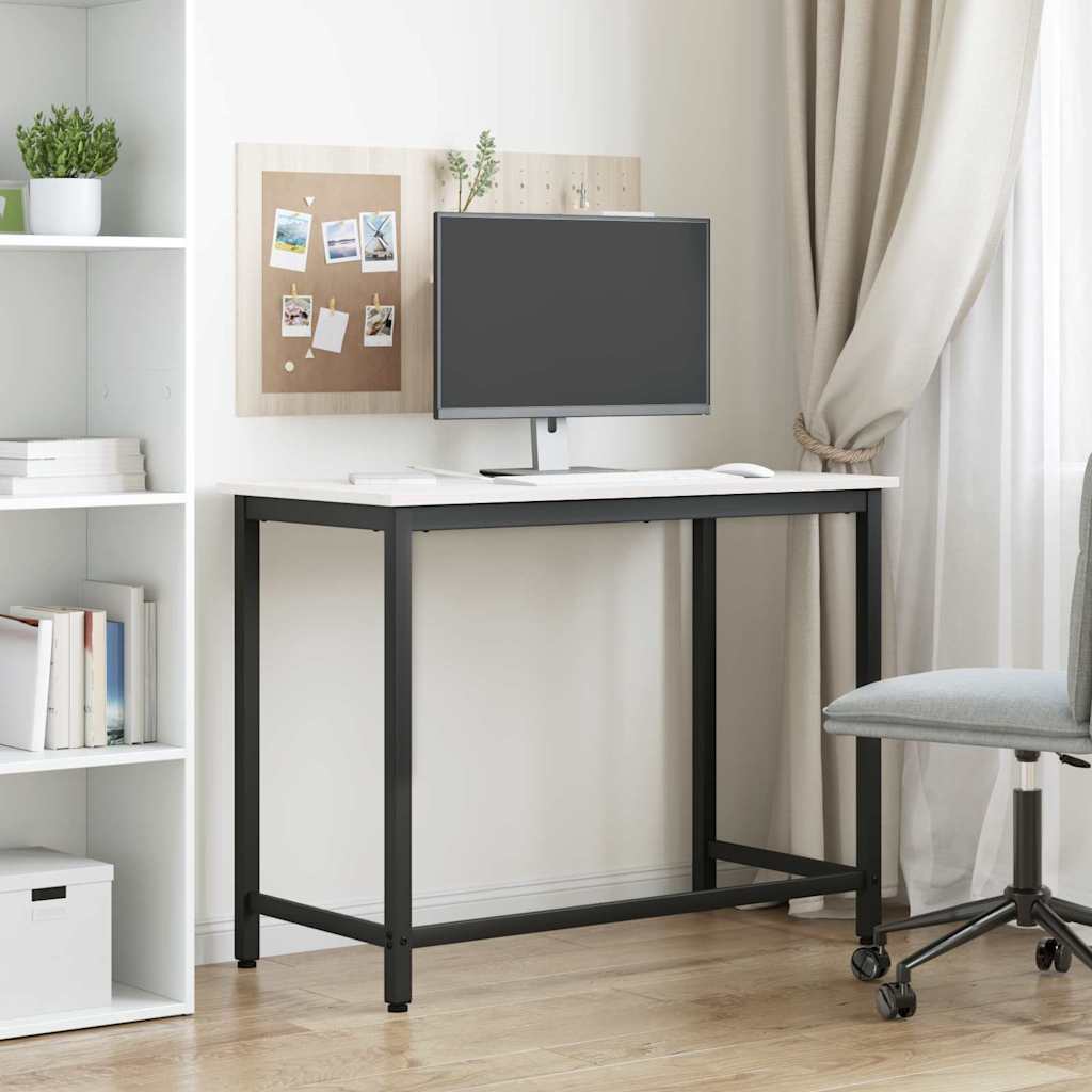 Asztal fehér 100 x 50 x 77 cm műszaki fa és acél