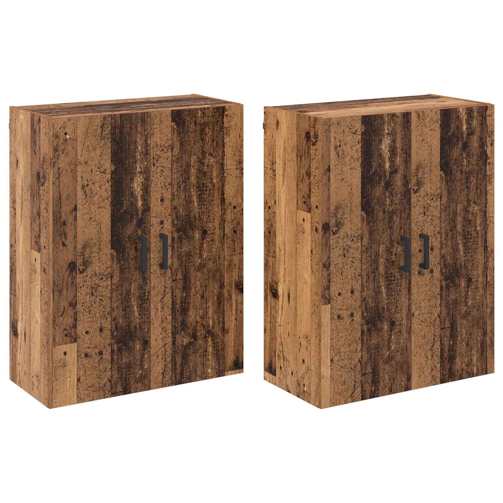 Fali szekrény 2 pcs öreg fa 69,5 x 34 x 90 cm faanyag