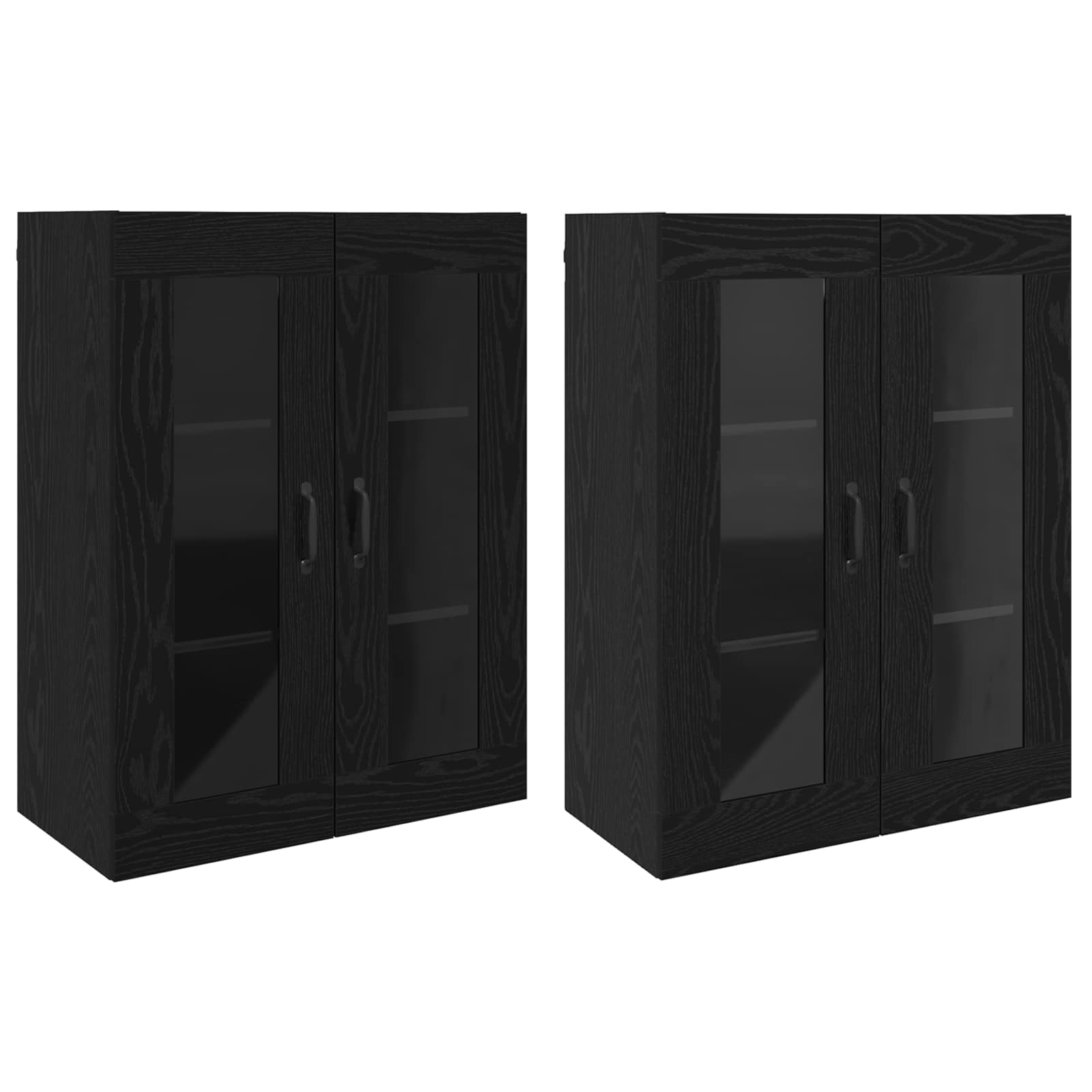 Fali szekrények 2 pcs musta tammi 69,5 x 34 x 90 cm faanyag