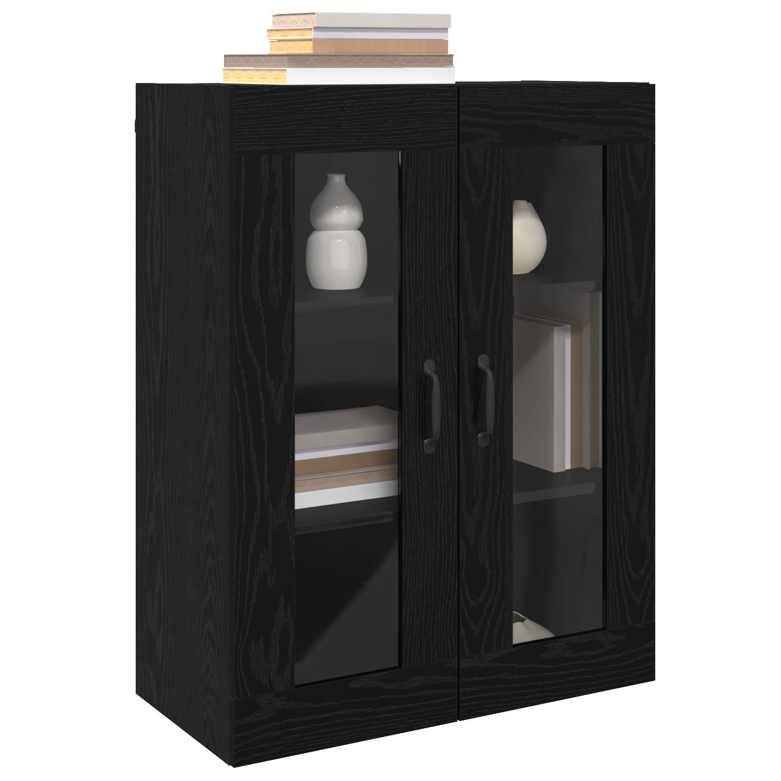 Fali szekrények 2 pcs musta tammi 69,5 x 34 x 90 cm faanyag