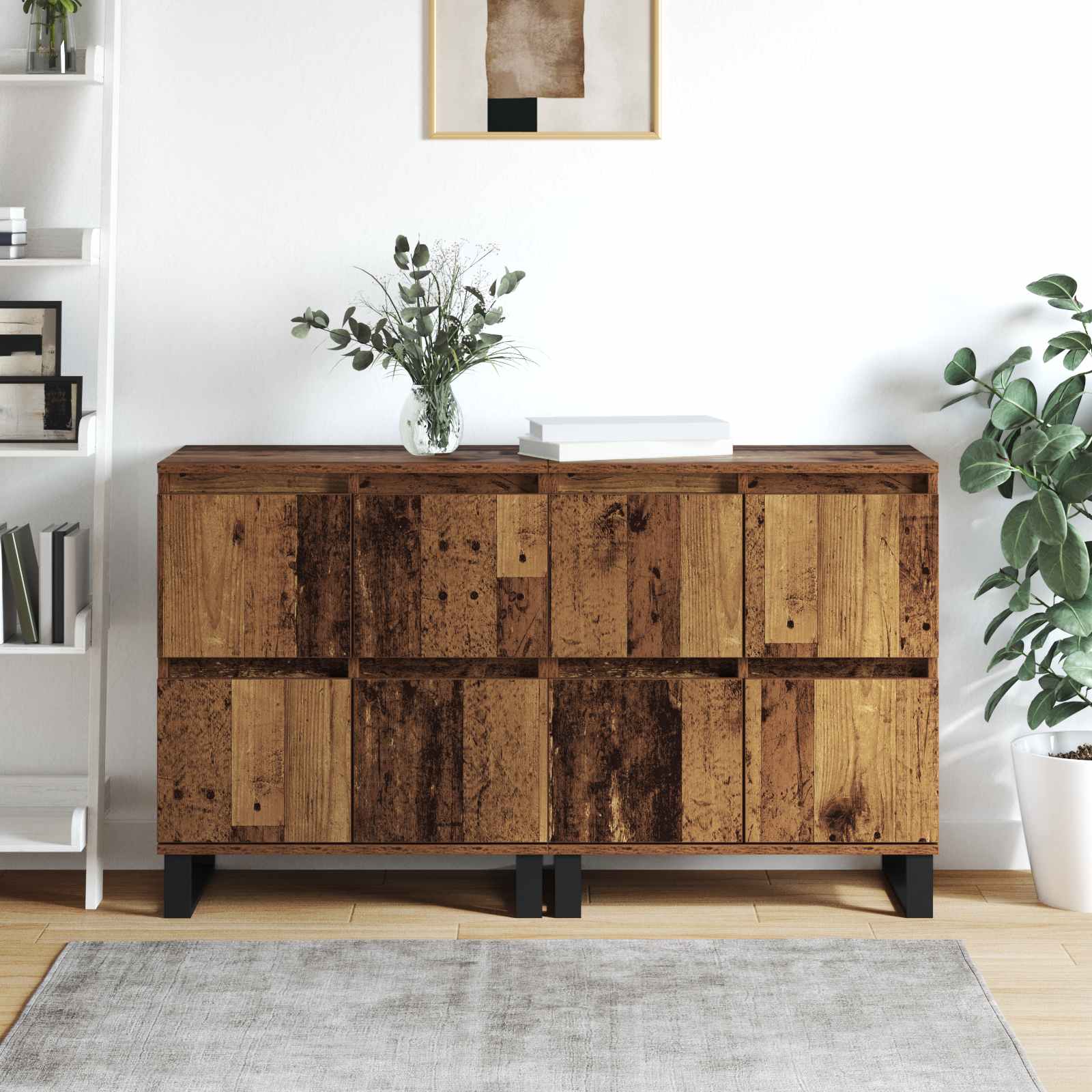 Széf 2 pcs öreg fa 60 x 35 x 70 cm