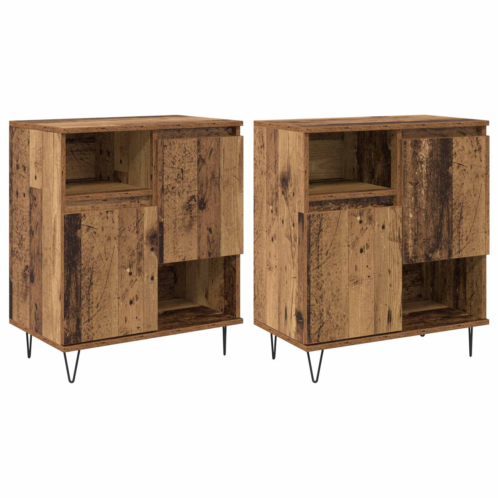 Széf 2 pcs öreg fa 60 x 35 x 70 cm