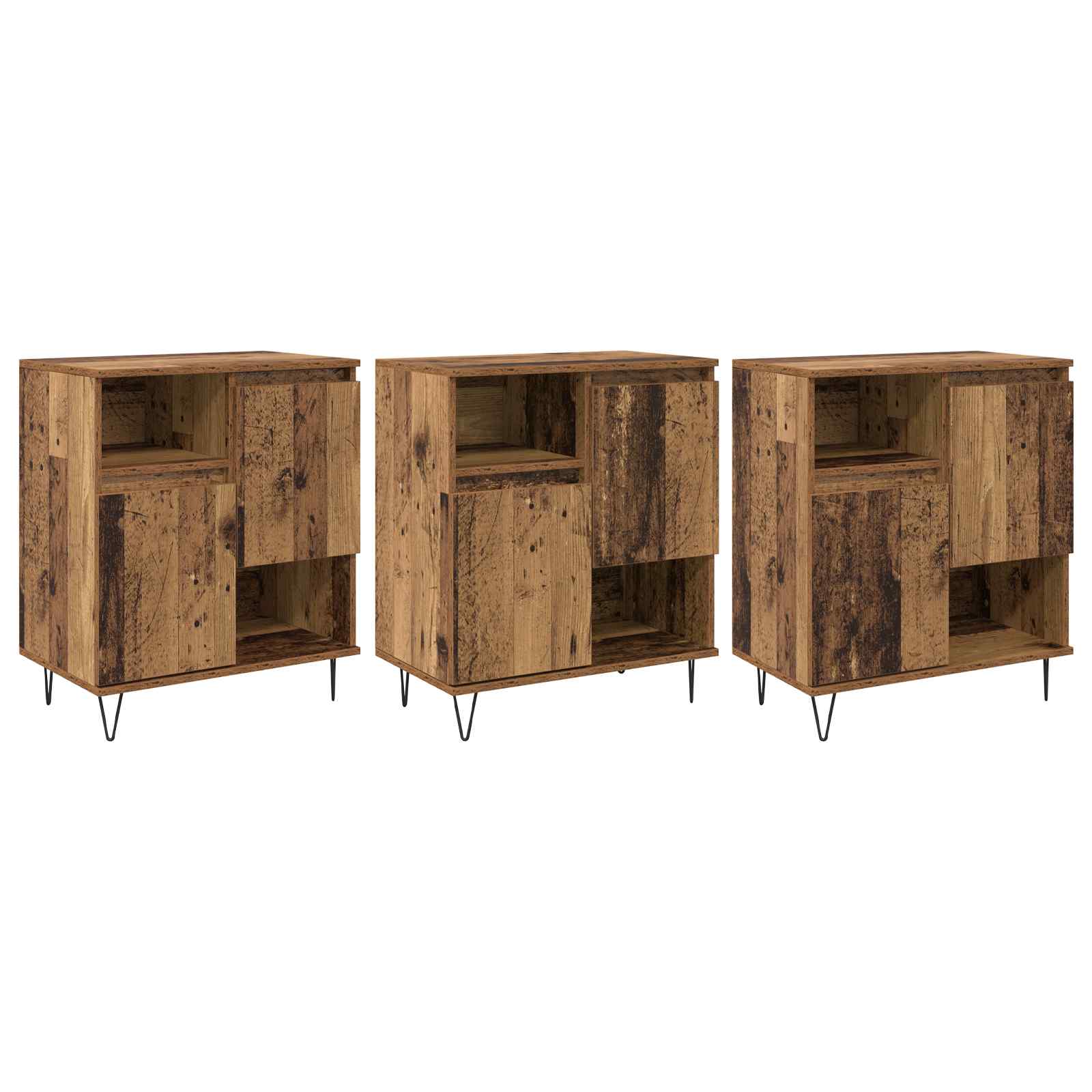 Széf 3 pcs öreg fa 60 x 35 x 70 cm