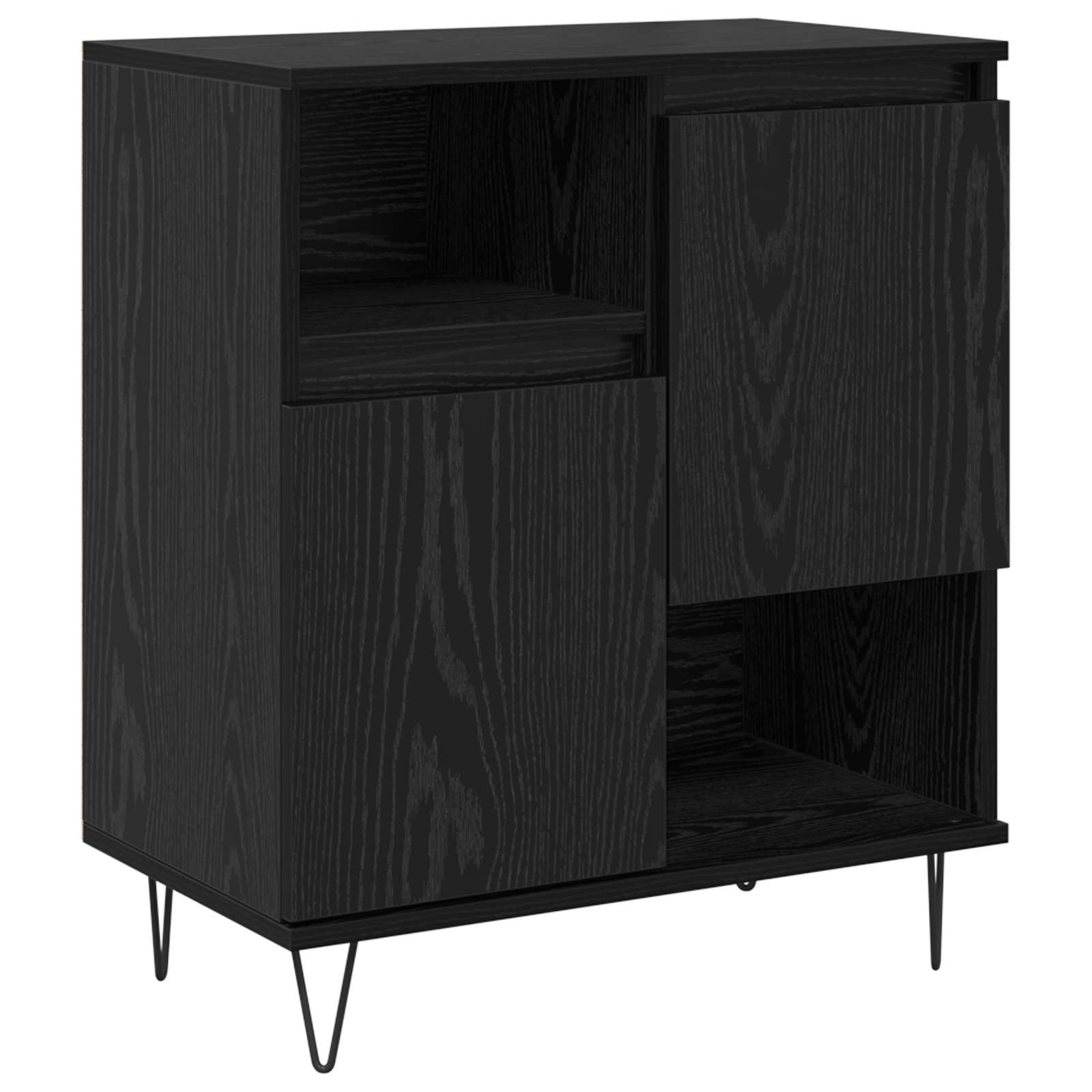 Széf 3 pcs fekete tölgy 60 x 35 x 70 cm