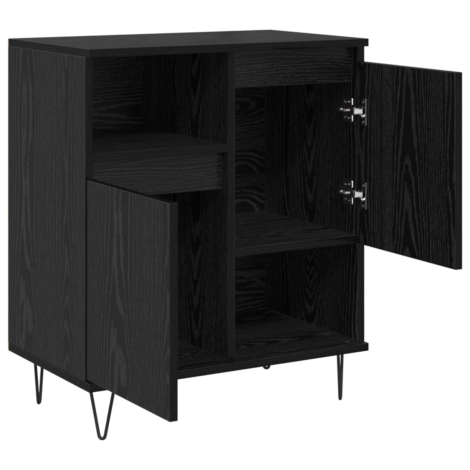 Széf 3 pcs fekete tölgy 60 x 35 x 70 cm