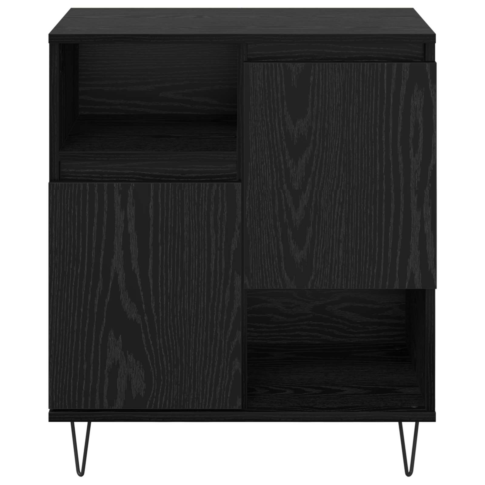 Széf 3 pcs fekete tölgy 60 x 35 x 70 cm