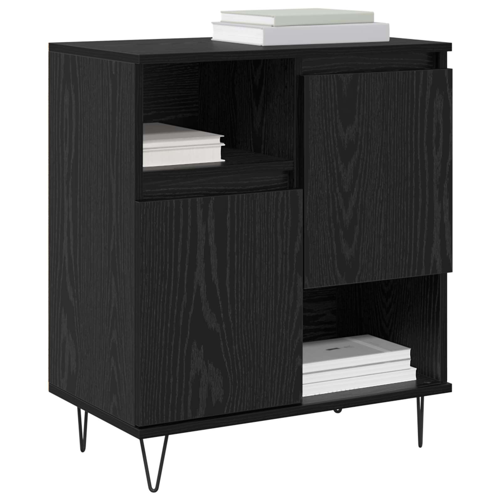 Széf 3 pcs fekete tölgy 60 x 35 x 70 cm