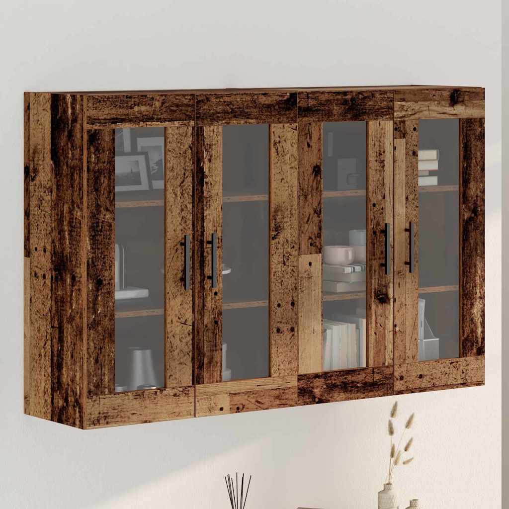 Fali szekrények 2 pcs régi fa 69,5 x 34 x 90 cm faanyag