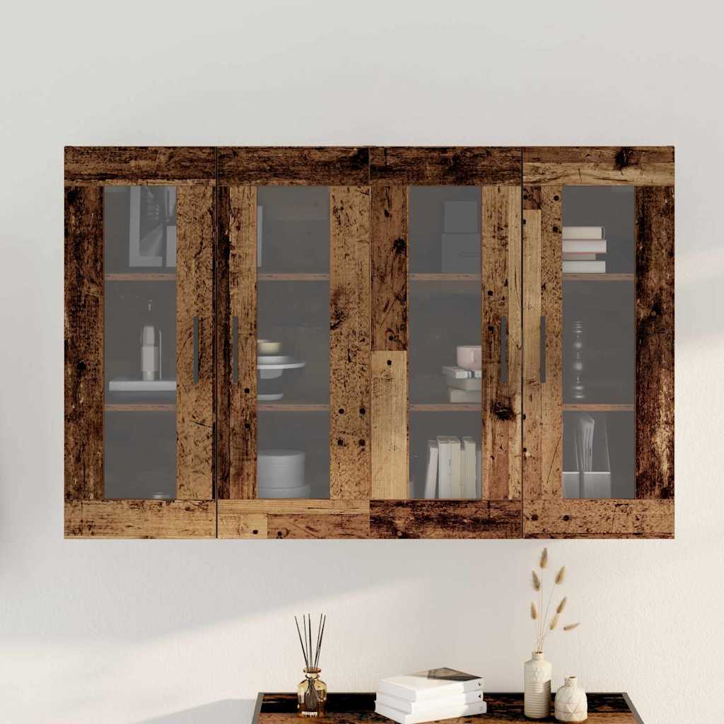 Fali szekrények 2 pcs régi fa 69,5 x 34 x 90 cm faanyag