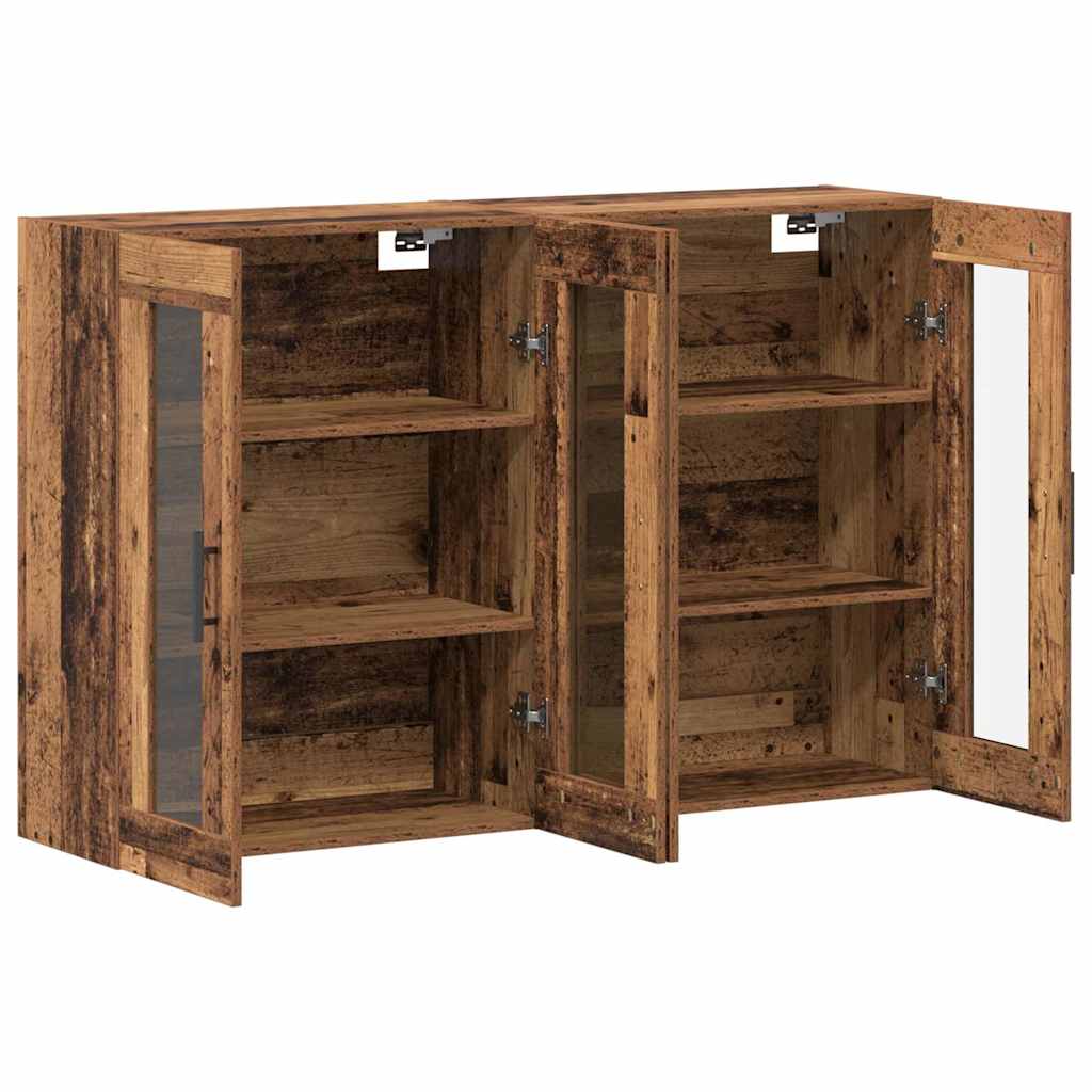 Fali szekrények 2 pcs régi fa 69,5 x 34 x 90 cm faanyag