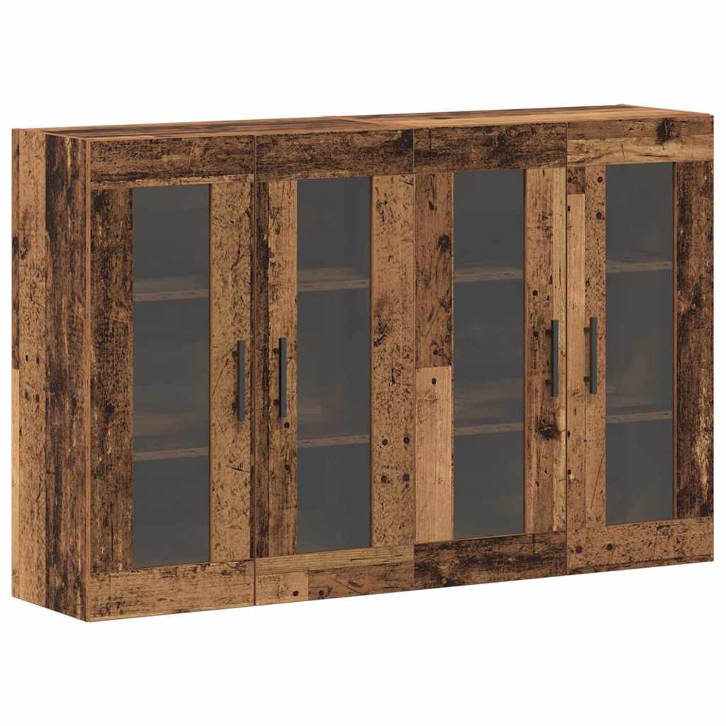 Fali szekrények 2 pcs régi fa 69,5 x 34 x 90 cm faanyag