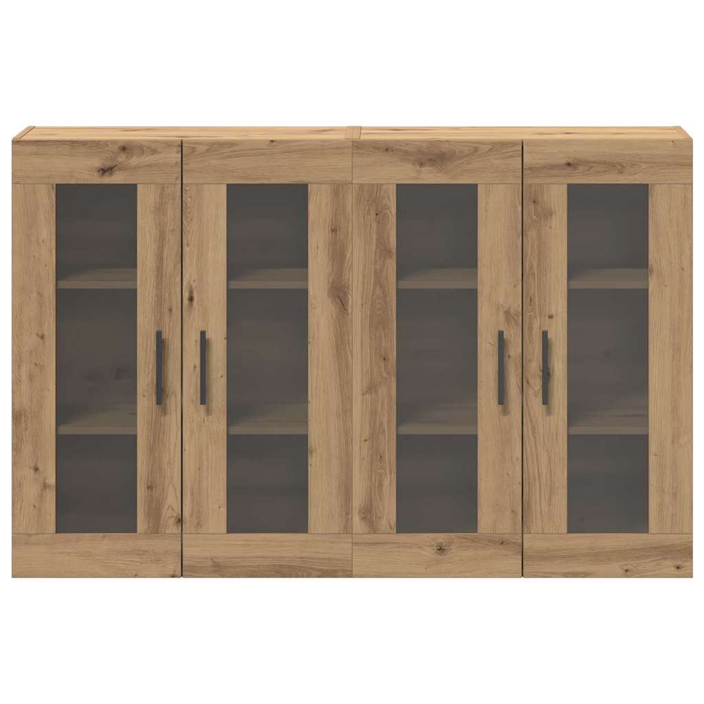Fali szekrények 2 pcs artisan tölgy és fekete 69,5 x 34 x 90 cm