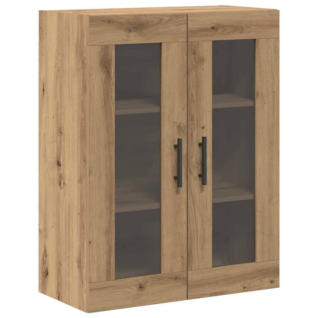 Fali szekrények 2 pcs artisan tölgy és fekete 69,5 x 34 x 90 cm