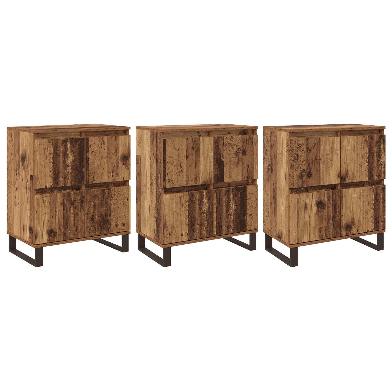 Széf 3 pcs öreg fa 60 x 35 x 70 cm