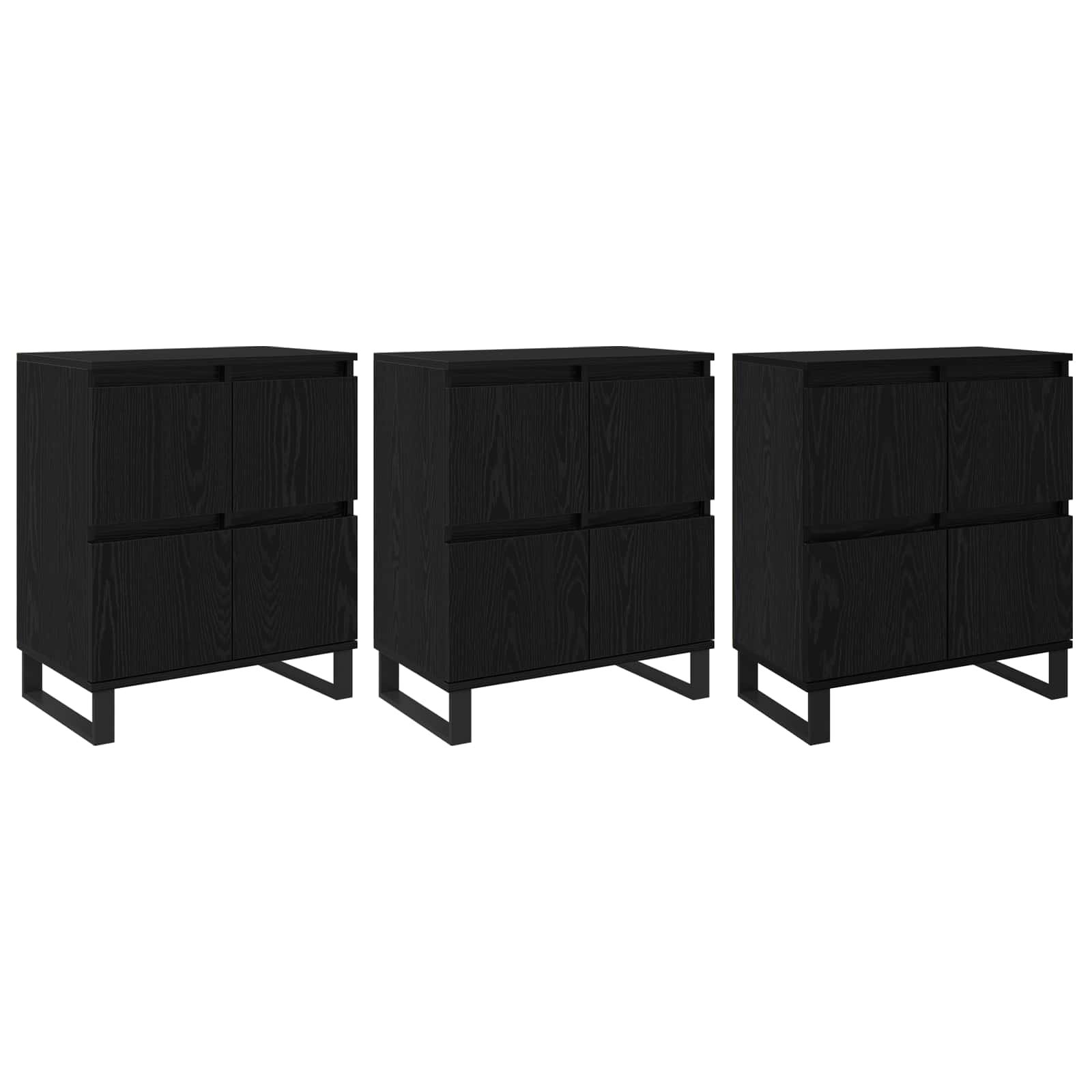 Széf 3 pcs fekete tölgy 60 x 35 x 70 cm