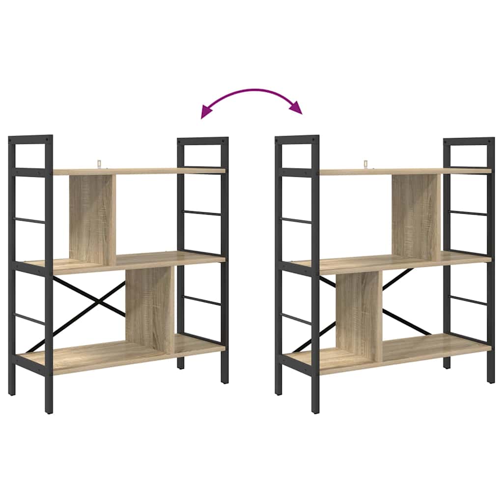 Könyvespolc sonoma tölgy 75 x 30 x 91 cm faanyag