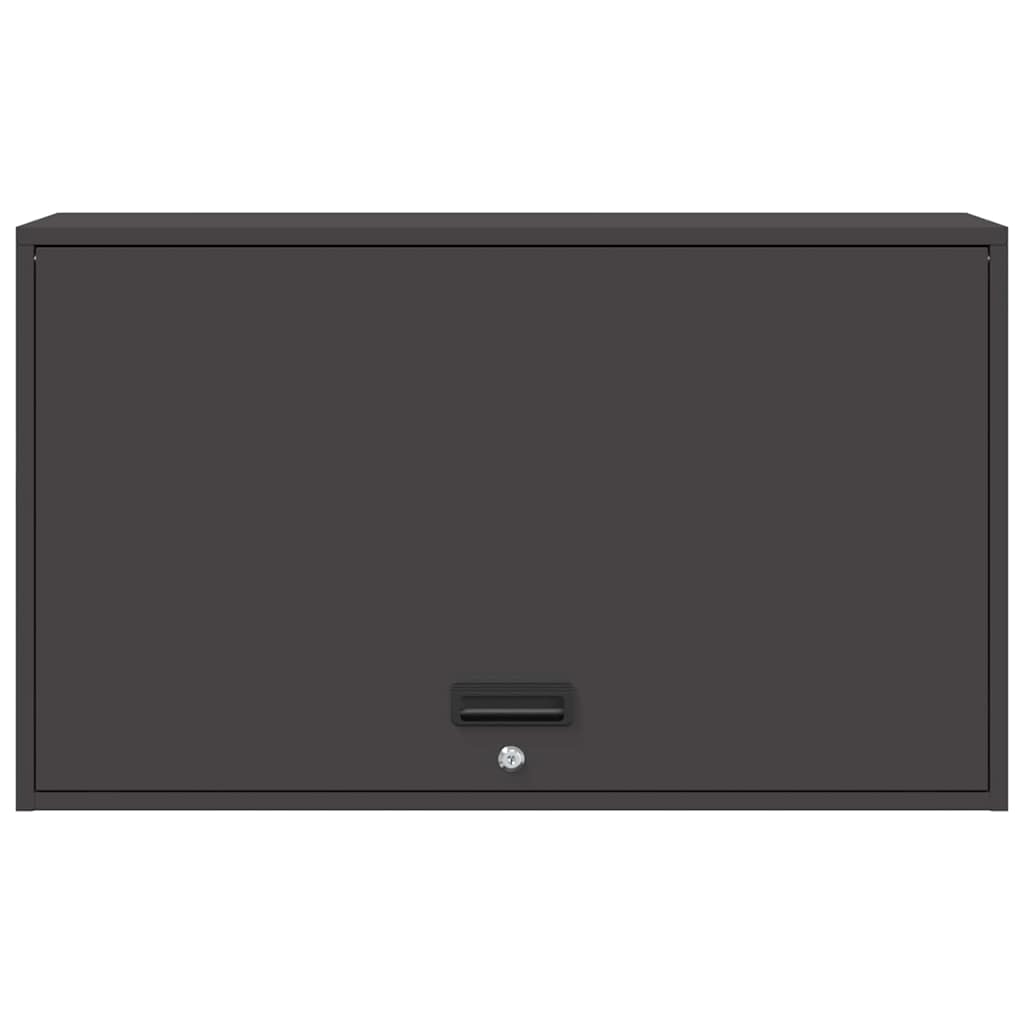 Fali szekrény a garázsba fekete 90 x 40 x 53 cm porfestett acél