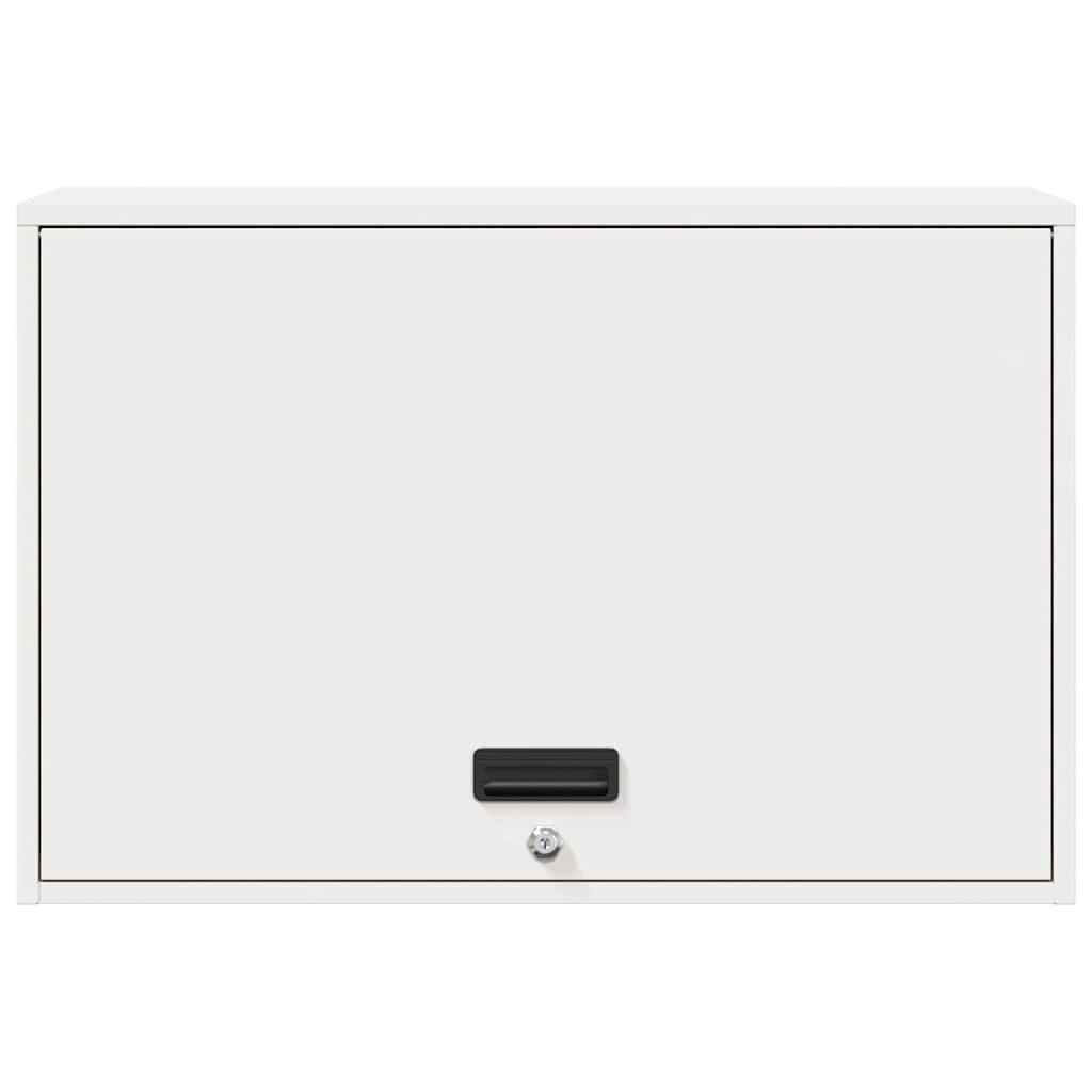 Fali szekrény a garázsba fehér 80 x 40 x 53 cm porfestett acél