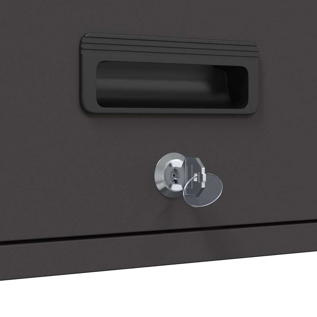 Fali szekrény a garázsba fekete 60 x 33 x 35 cm porfestett acél