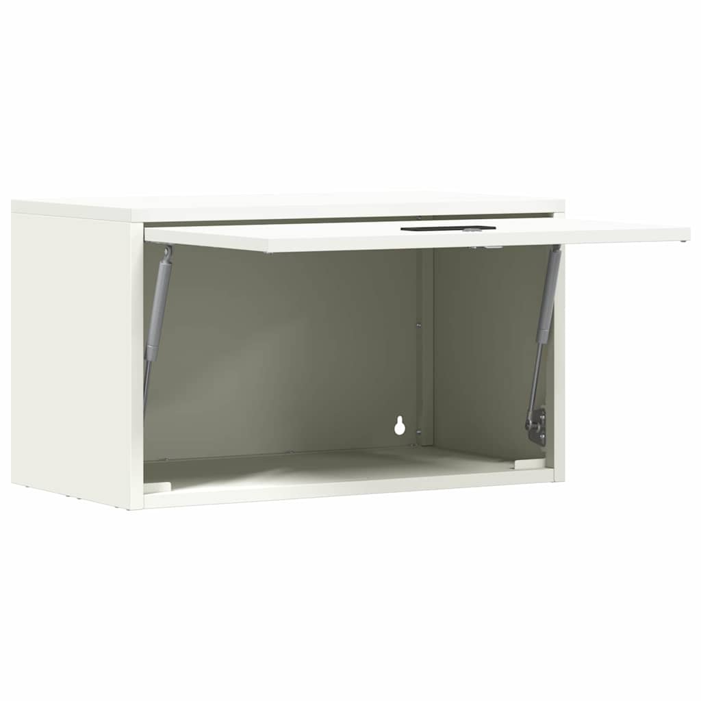 Fali szekrény a garázsba fehér 60 x 33 x 35 cm porfestett acél