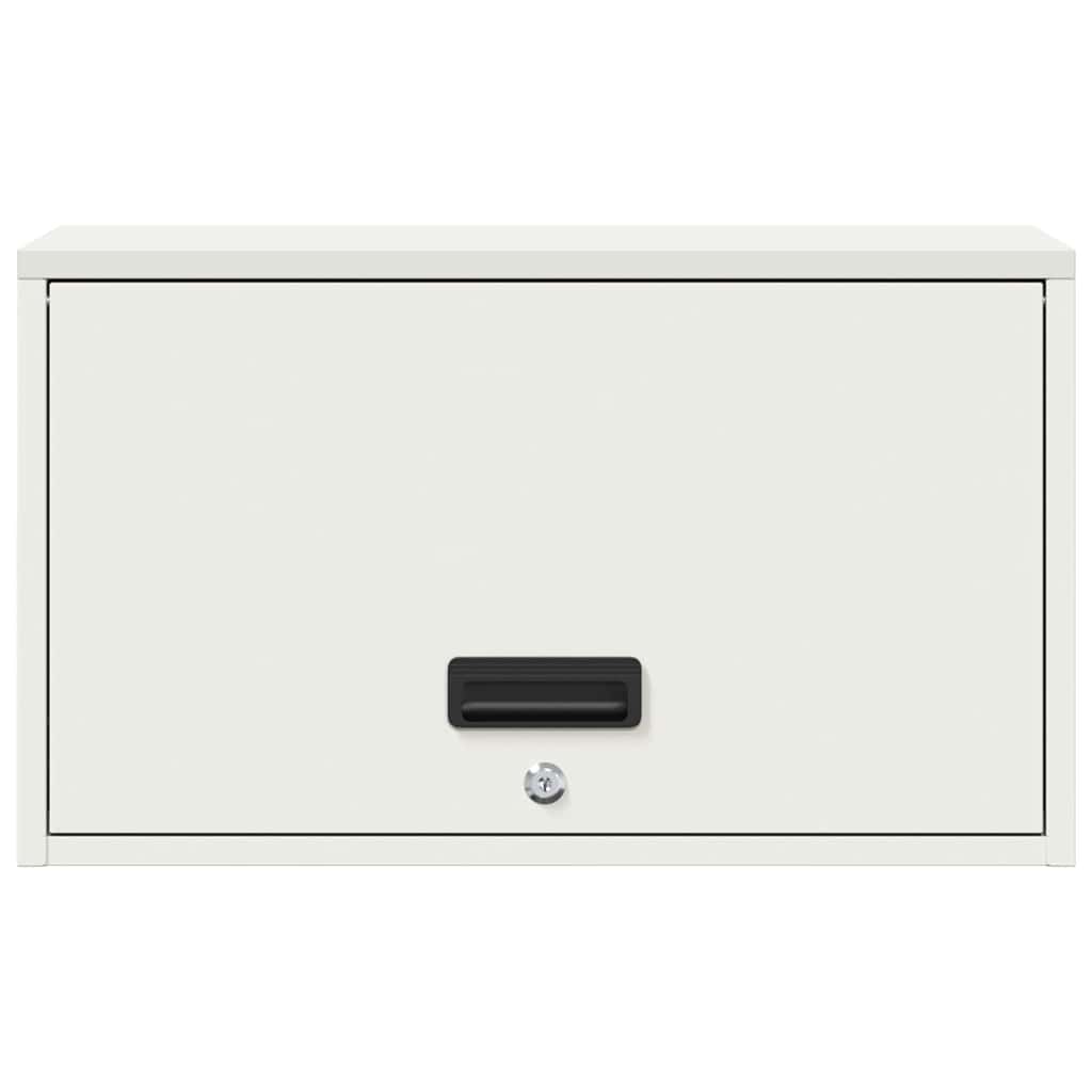 Fali szekrény a garázsba fehér 60 x 33 x 35 cm porfestett acél