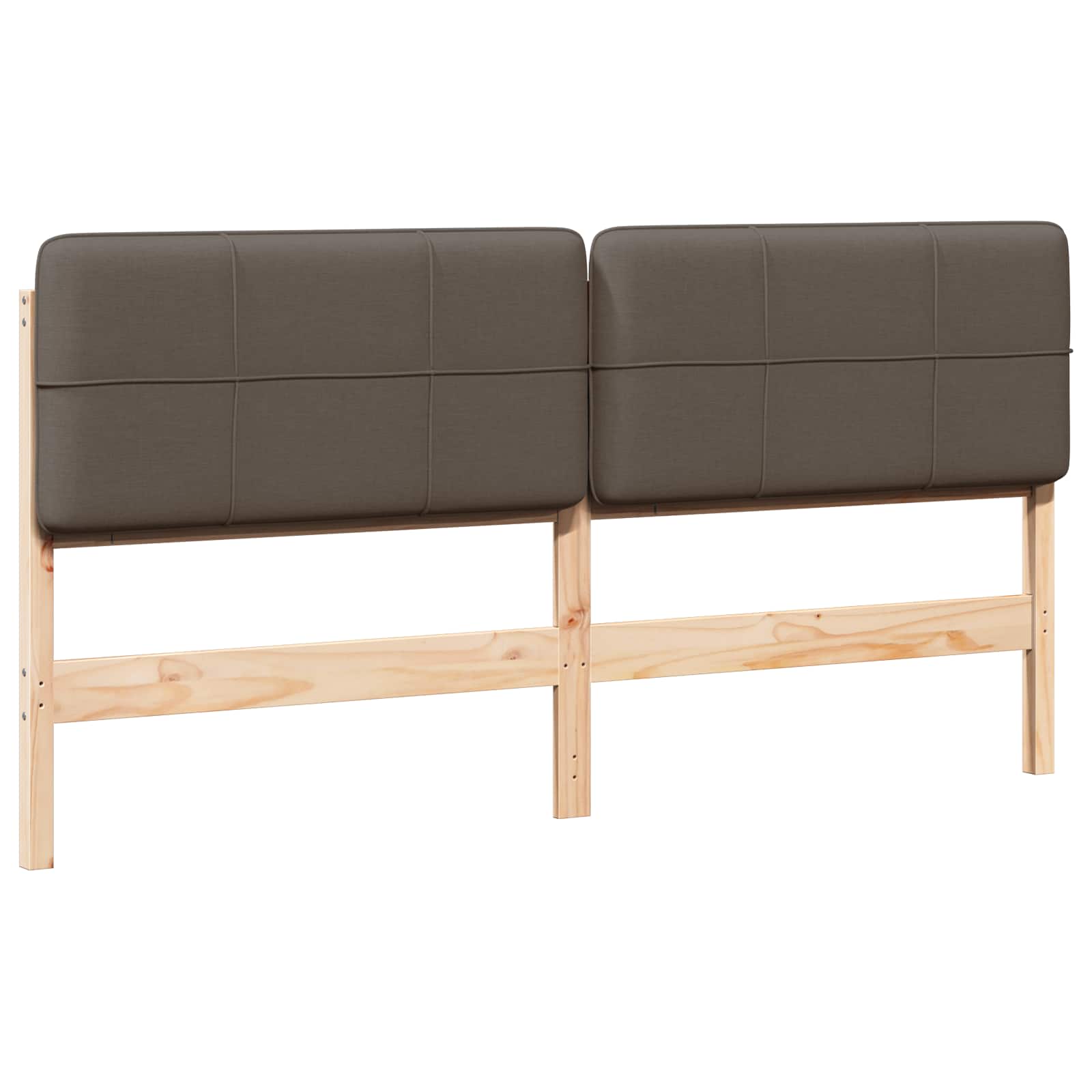 Kárpitozott fejtámla barna és taupe 180 cm tömör fenyőfa