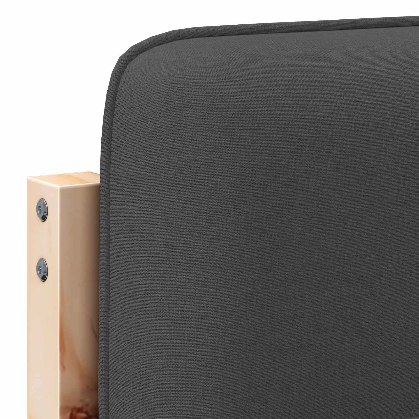 Kárpitozott fejtámla barna és sötétszürke 135 cm tömör fenyőfa