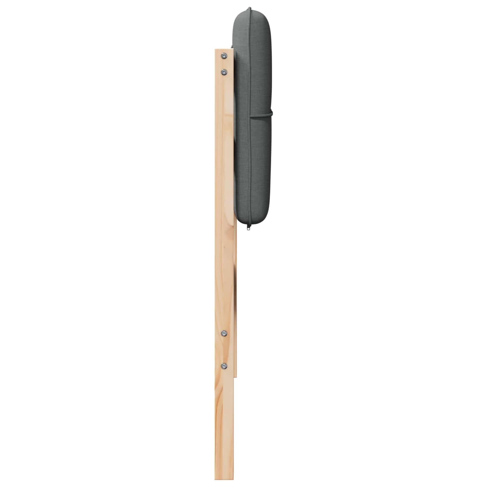 Kárpitozott fejtámla barna és világosszürke 90 cm tömör fenyőfa