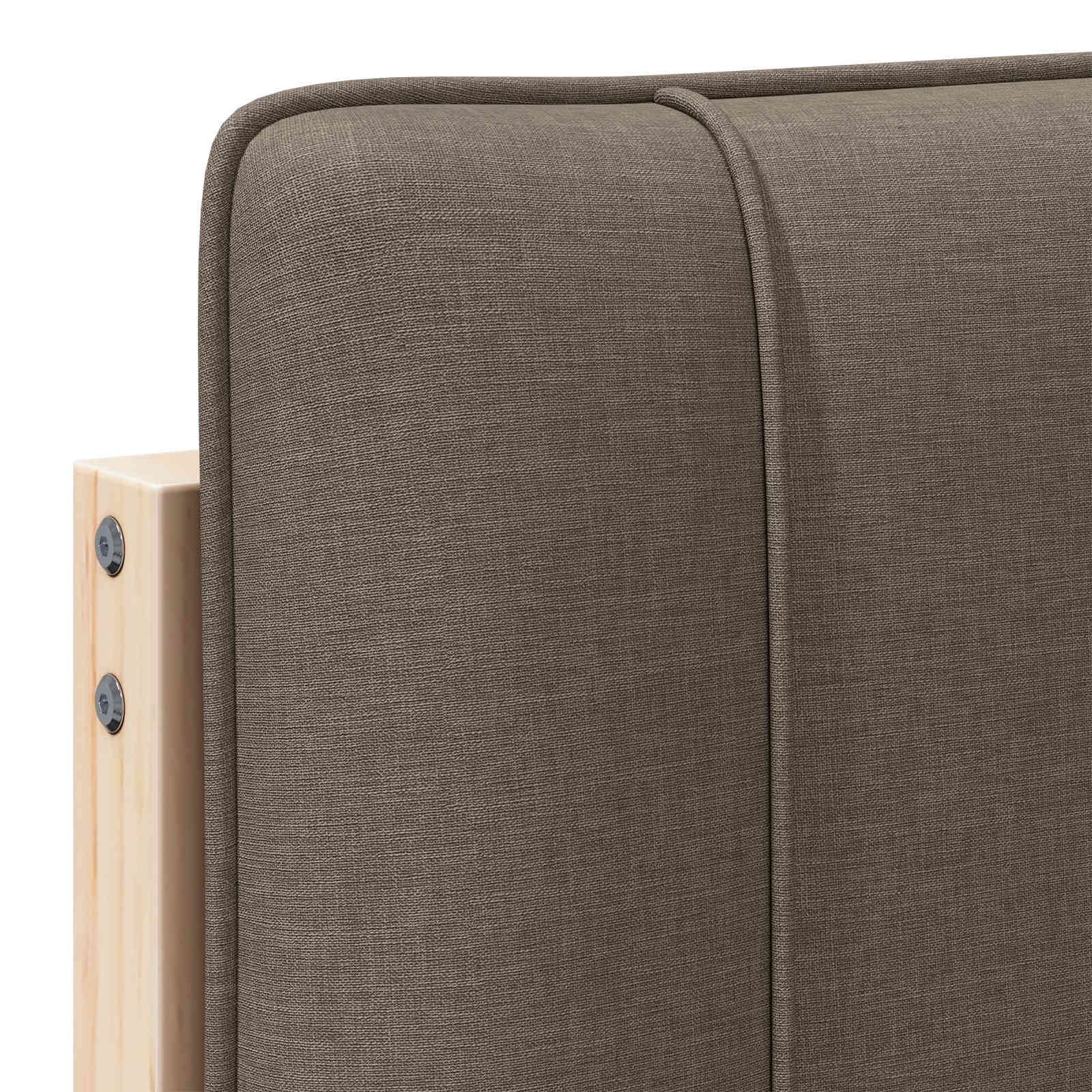 Kárpitozott fejtámla barna és taupe 150 cm tömör fenyőfa