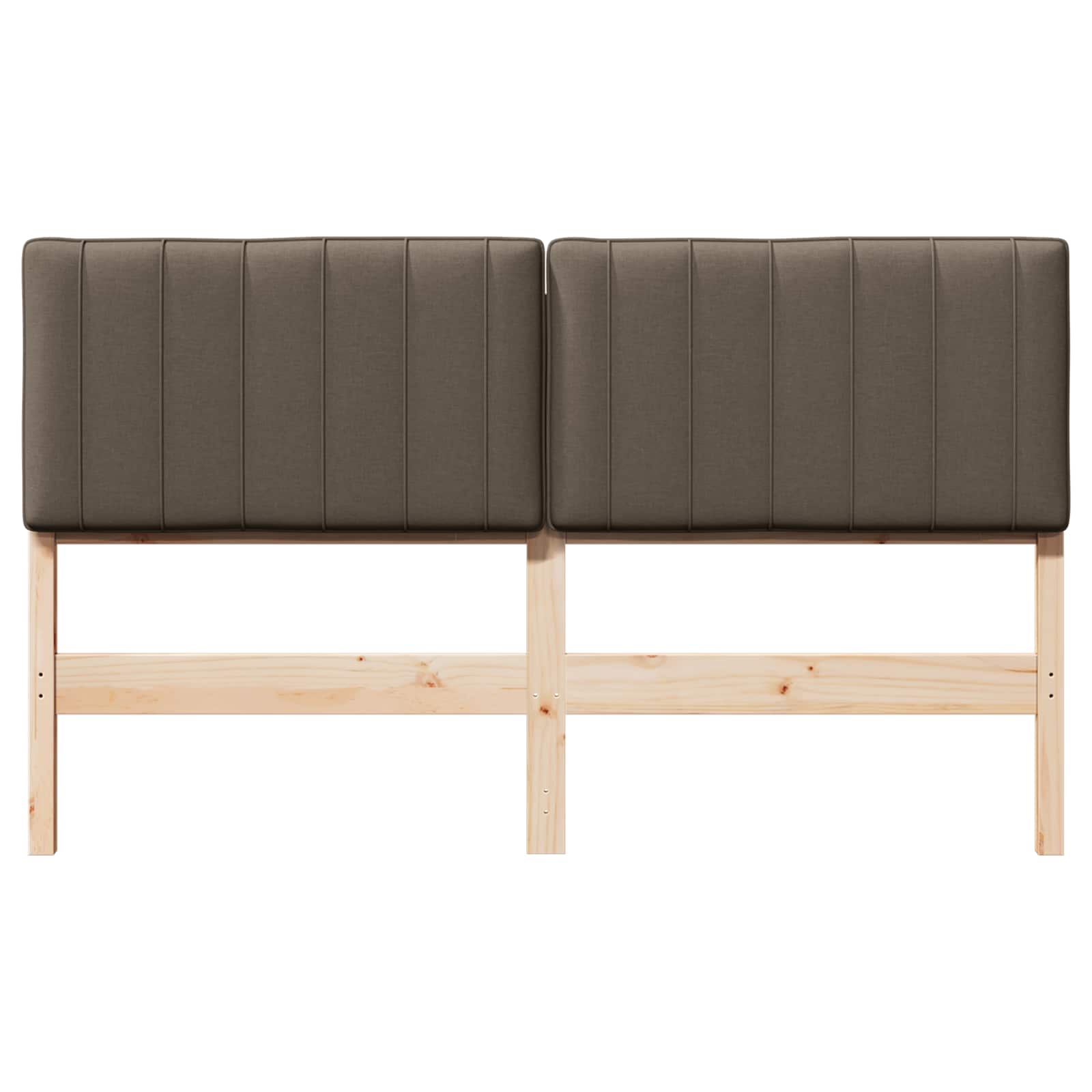 Kárpitozott fejtámla barna és taupe 150 cm tömör fenyőfa
