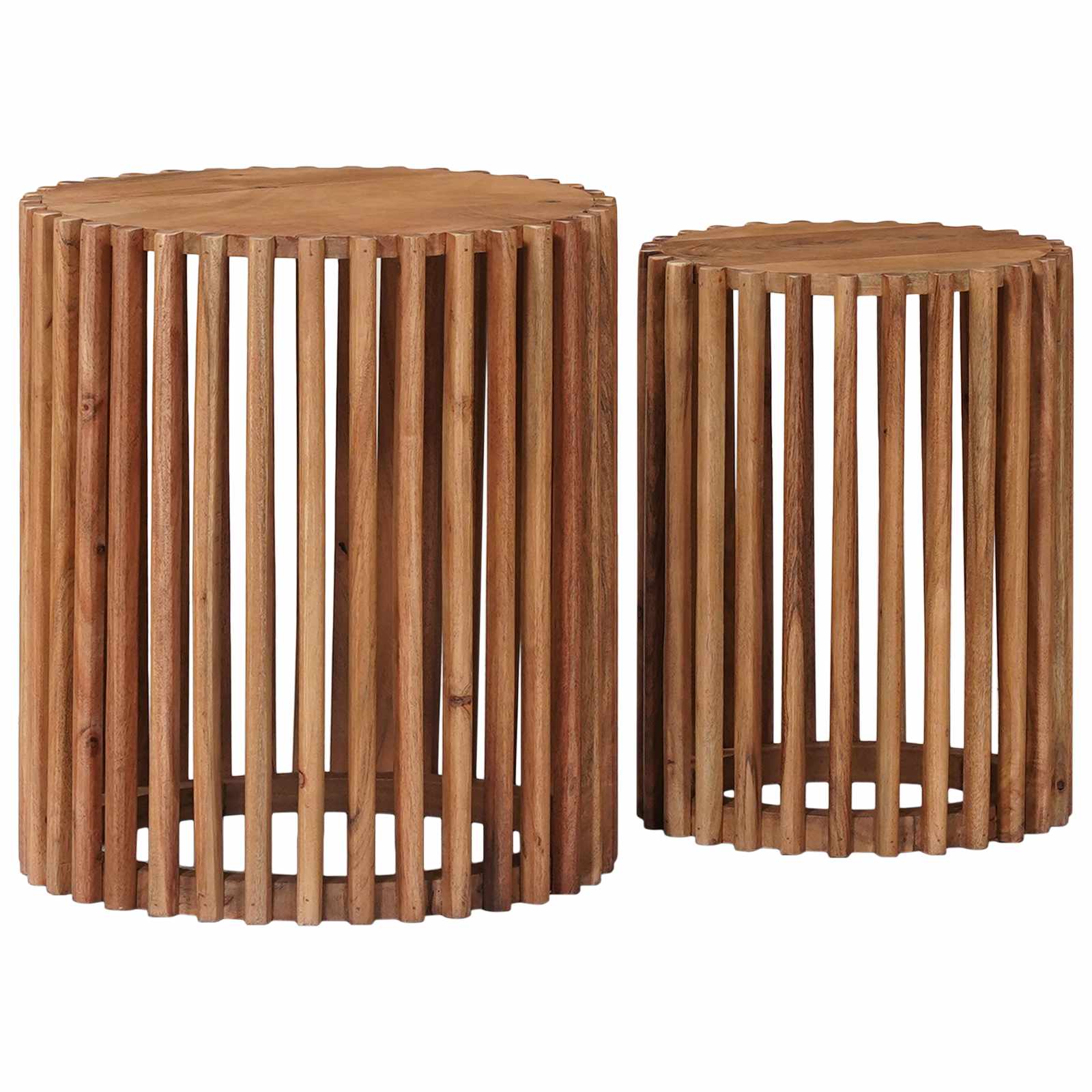 Kisasztal készlet tárolóval ajtóval barna 40 x 40 x 45 cm