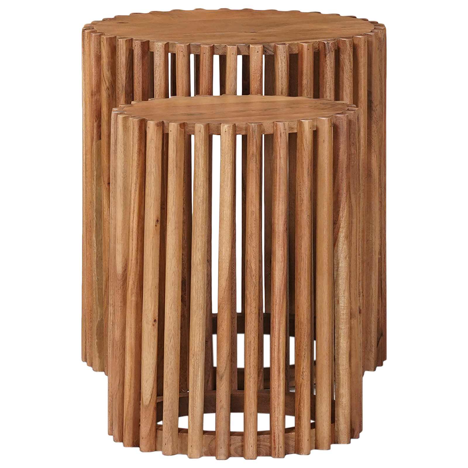 Kisasztal készlet tárolóval ajtóval barna 40 x 40 x 45 cm