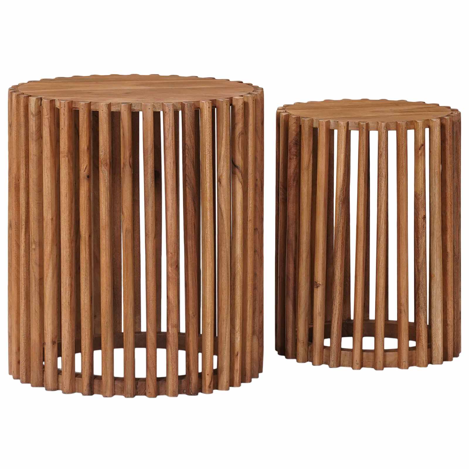 Kisasztal készlet tárolóval ajtóval barna 40 x 40 x 45 cm