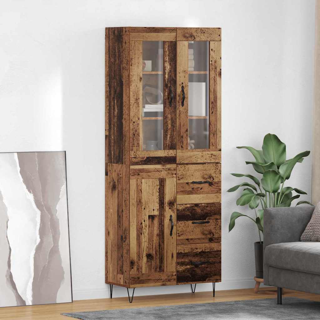 Magasfiú fiókkal öreg fa 69,5 x 34 x 180 cm faanyag