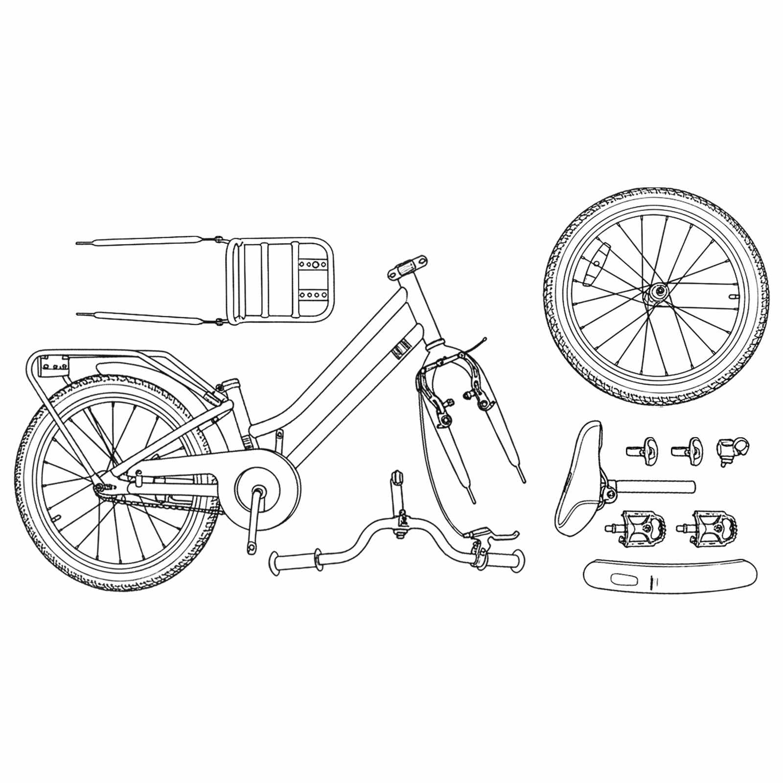 Gyerek bicikli 18 hüvelyk 5-7 éves korig fehér