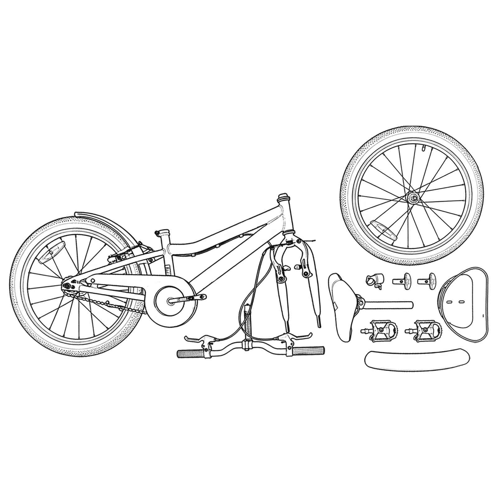 Gyerek bicikli 18 hüvelyk 5-7 éves korig lila