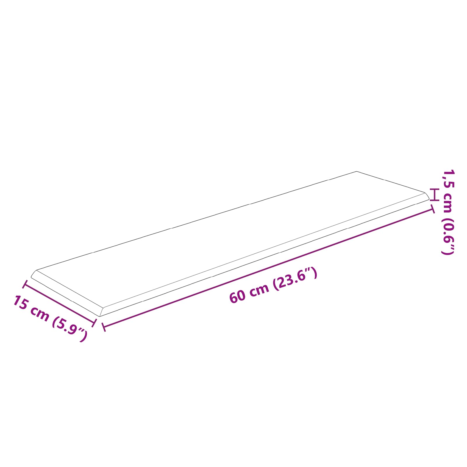 Fali fejtámla 12 pcs fekete 60 x 15 cm szövet