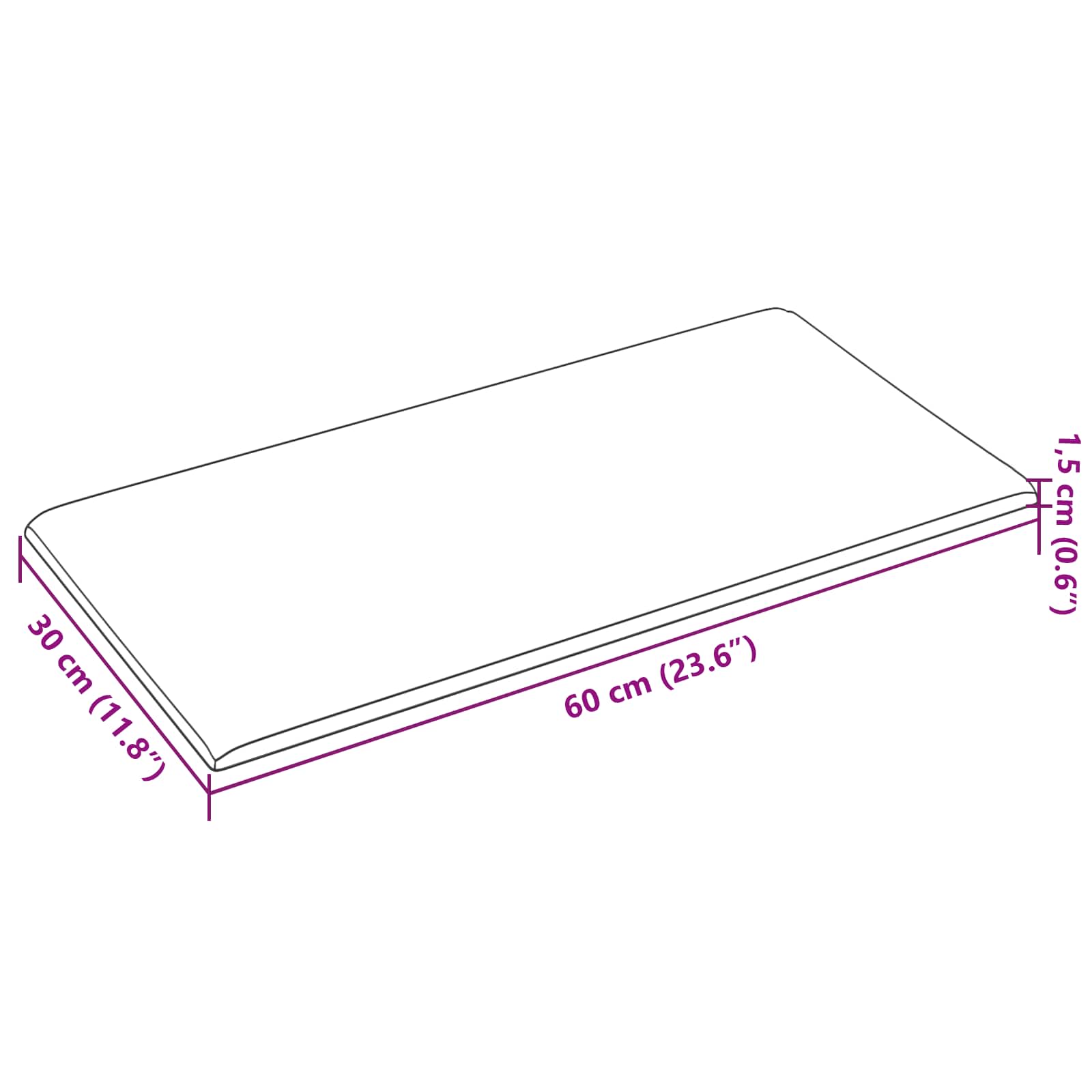 Fali fejtámla 12 pcs fekete 60 x 30 cm szövet