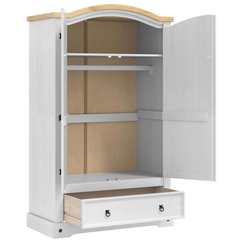 Ruhásszekrény corona fehér 101 x 52 x 170 cm tömör fenyőfa