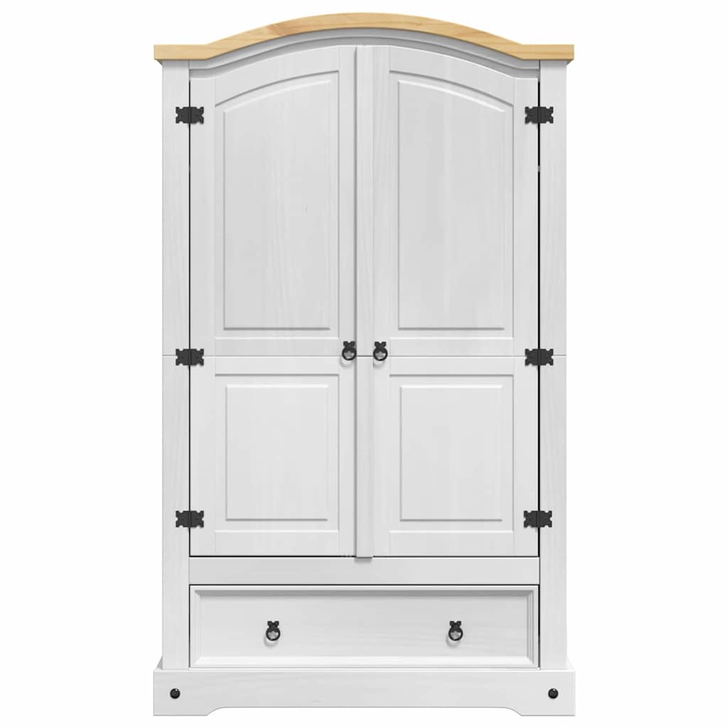 Ruhásszekrény corona fehér 101 x 52 x 170 cm tömör fenyőfa