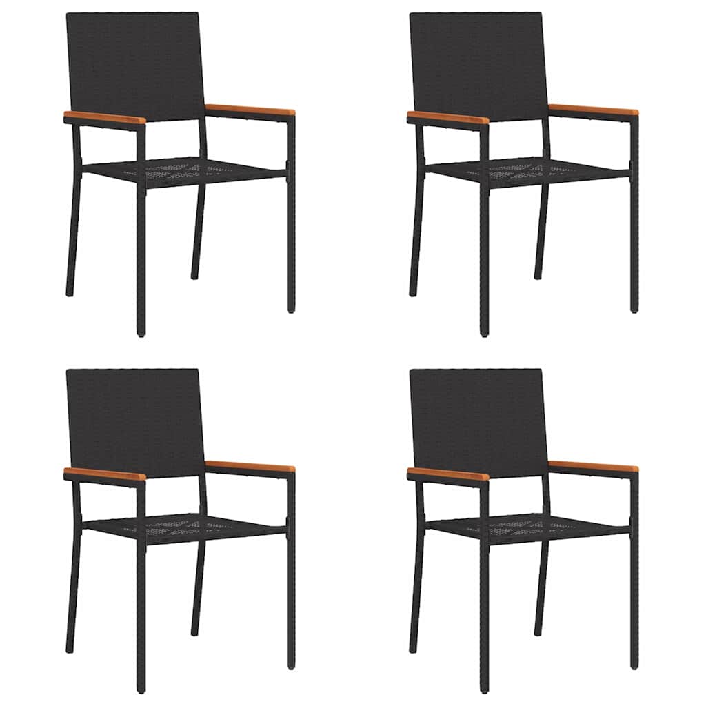 Kerti összecsukható székek 4 pcs fekete és barna