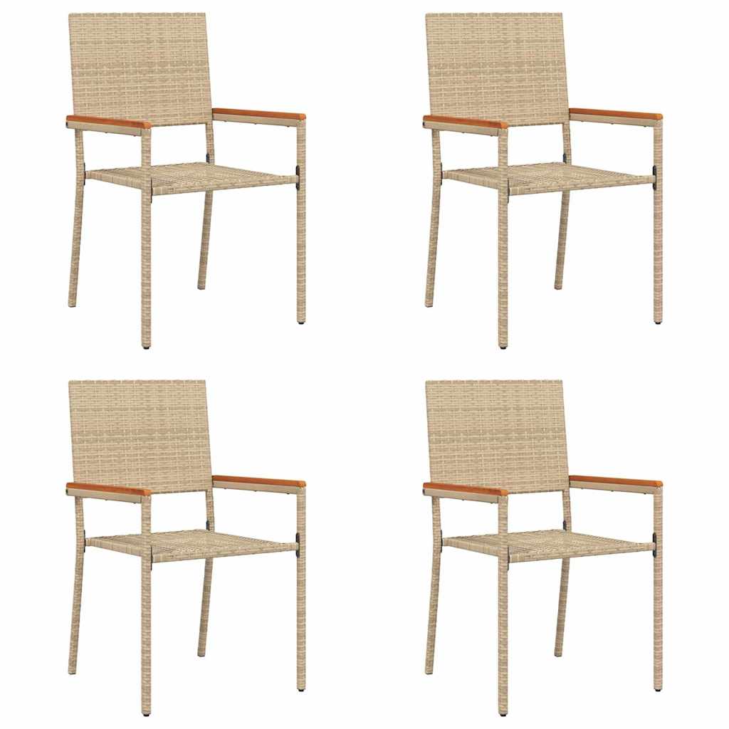 Kerti összecsukható székek 4 pcs krém és barna 54 x 56 x 90 cm