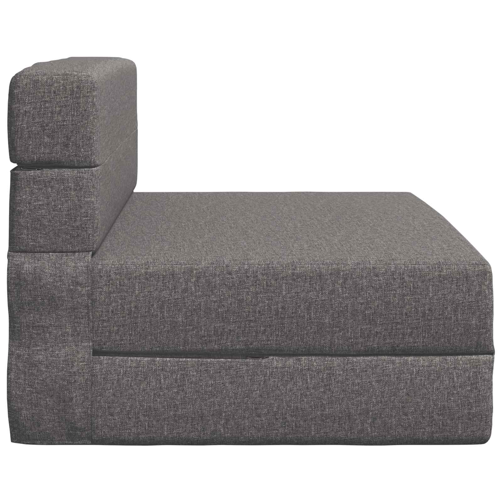 Hajtogatható kanapéágy világosszürke 190 x 70 x 15 cm szövet