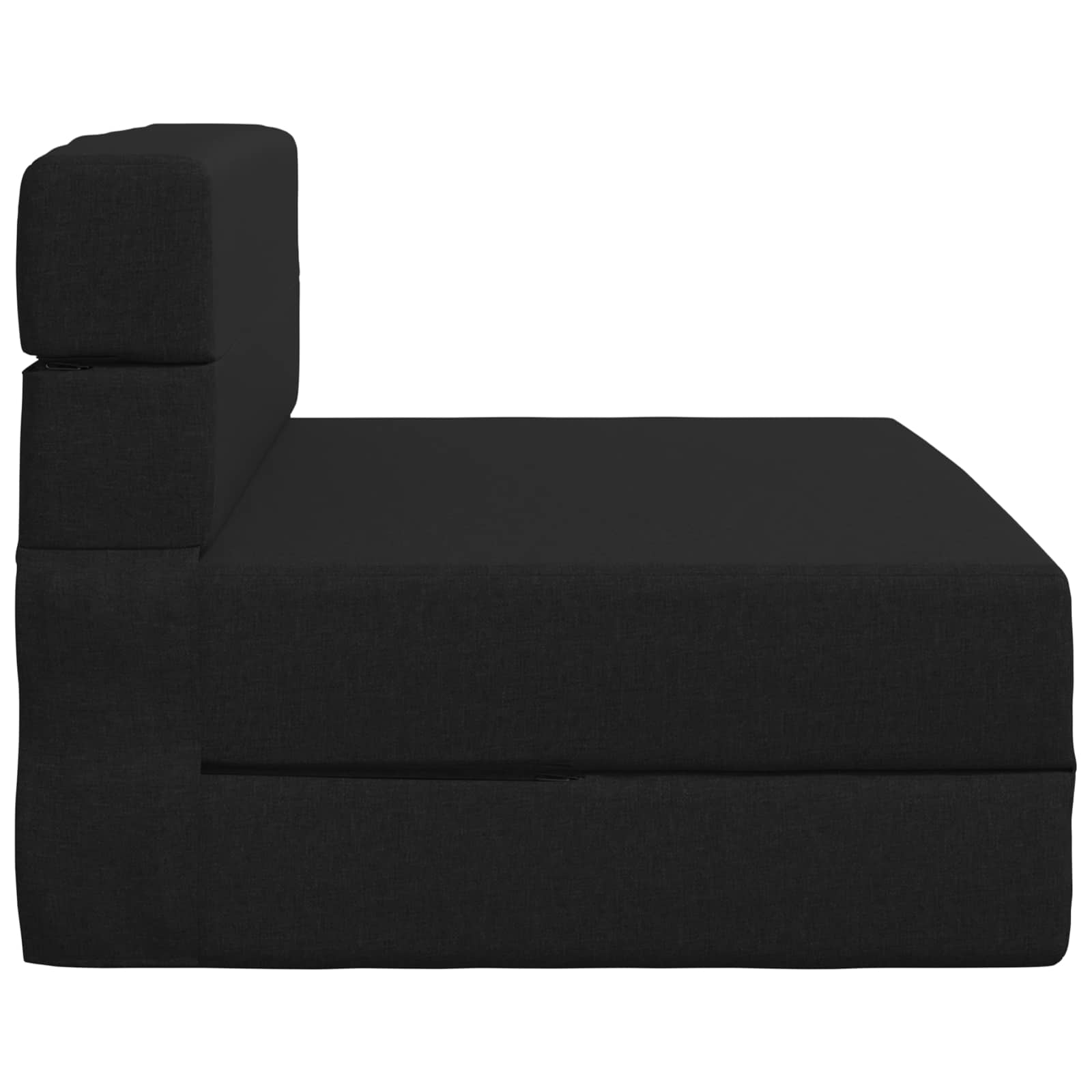 Hajtogatható kanapéágy fekete 190 x 70 x 15 cm szövet