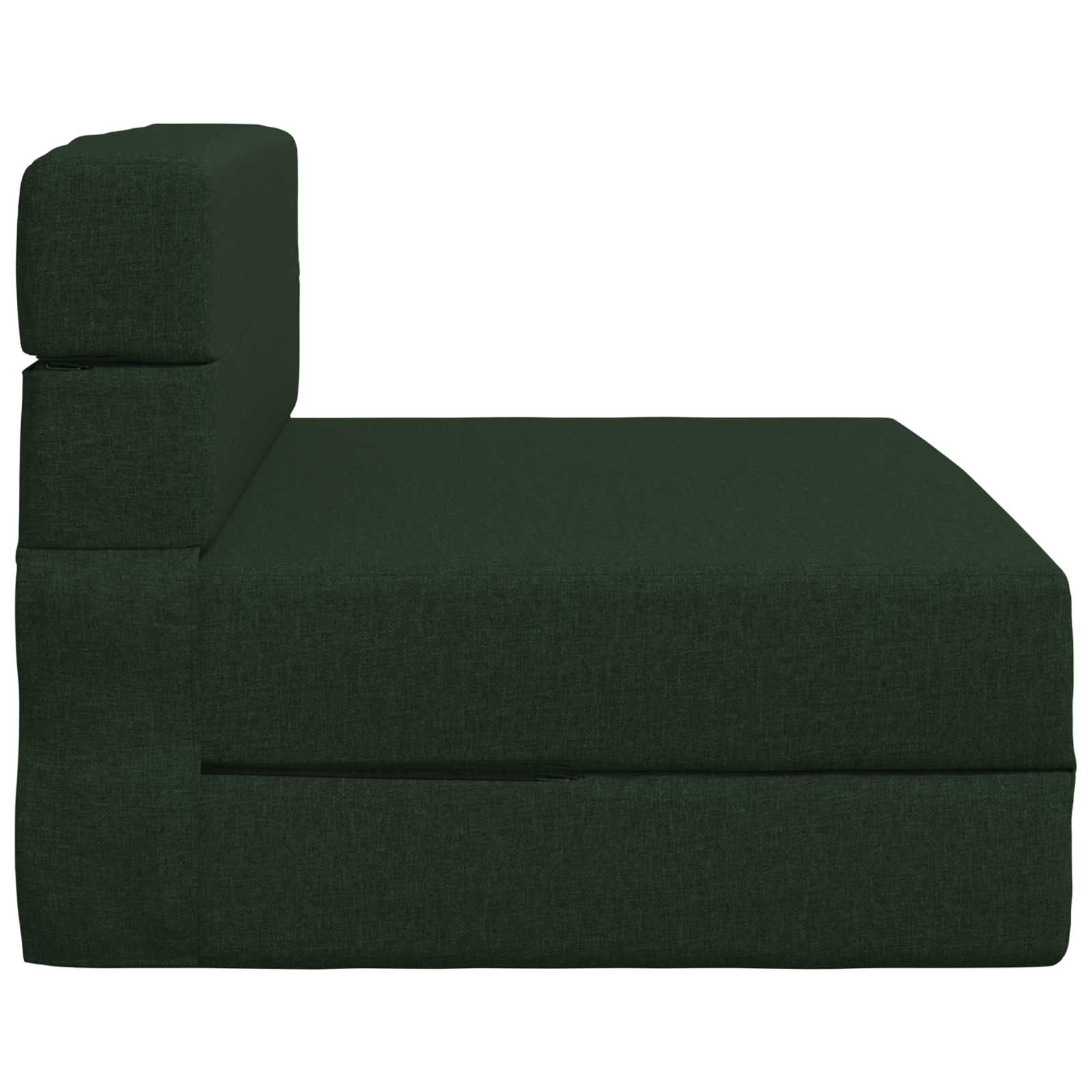 Hajtogatható kanapéágy sötétzöld 190 x 70 x 15 cm szövet