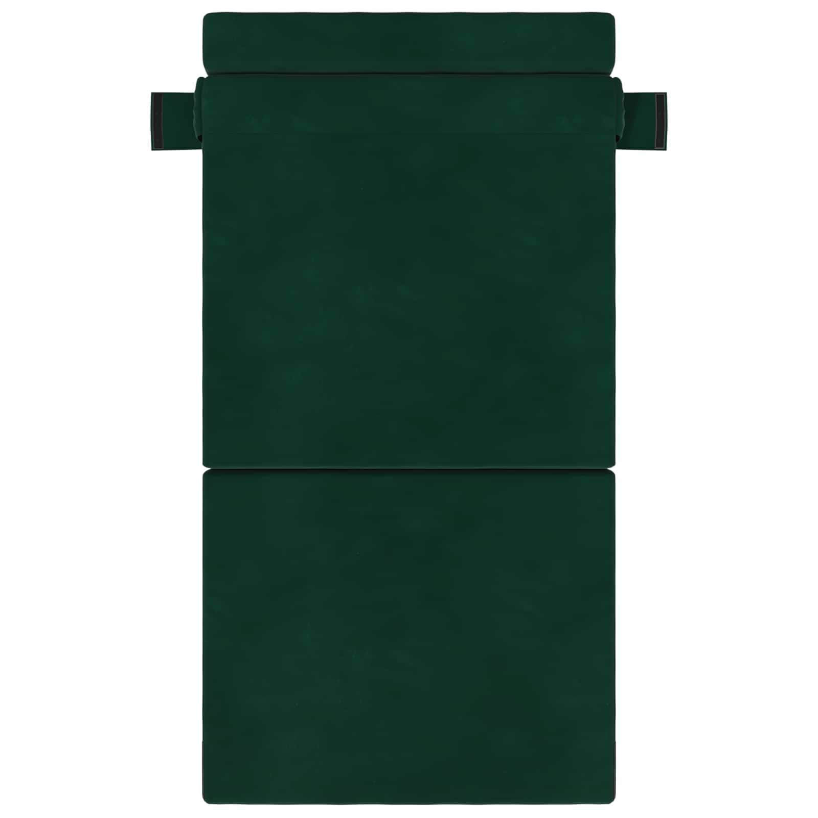 Hajtogatható kanapéágy sötétzöld 190 x 100 x 15 cm bársony